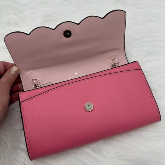 NWOT Kate Spade Gemma in Deep Hibiscus Smooth Leather Wallet on a Chain - Picture 11 of 15